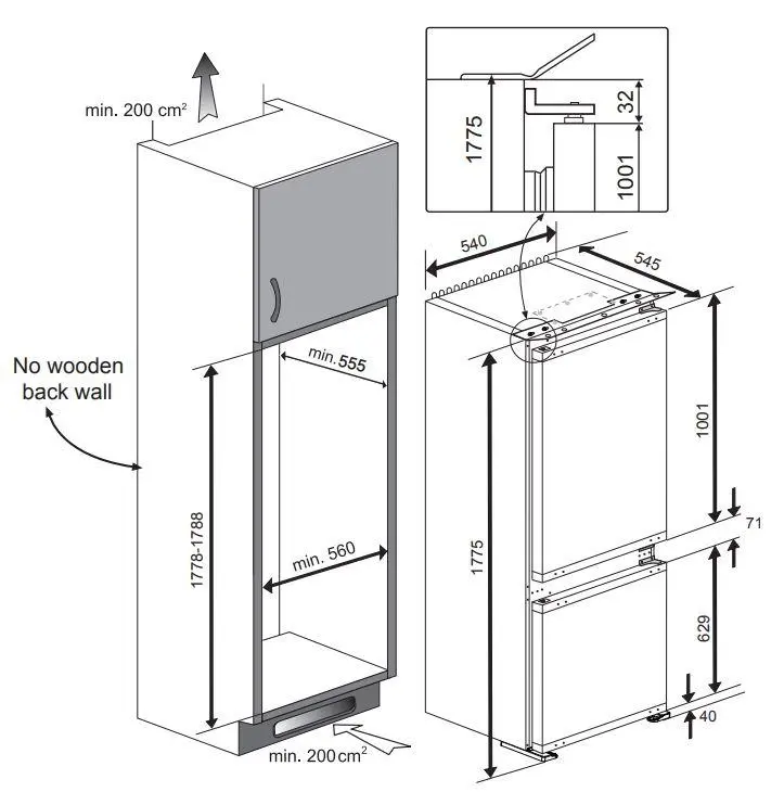 Lodówka Beko BCSA285K4SN 177,5cm Komora świeżości