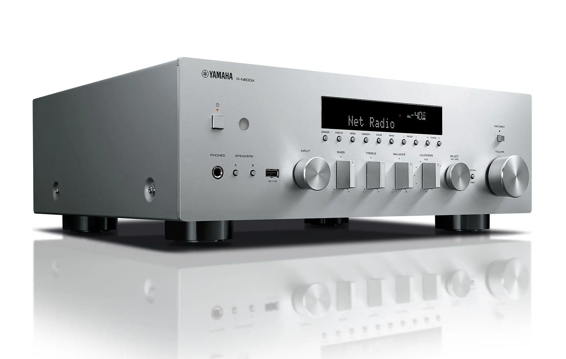 Zestaw stereo Yamaha R-N600A Srebrny, Indiana Line Nota 550 X Orzech