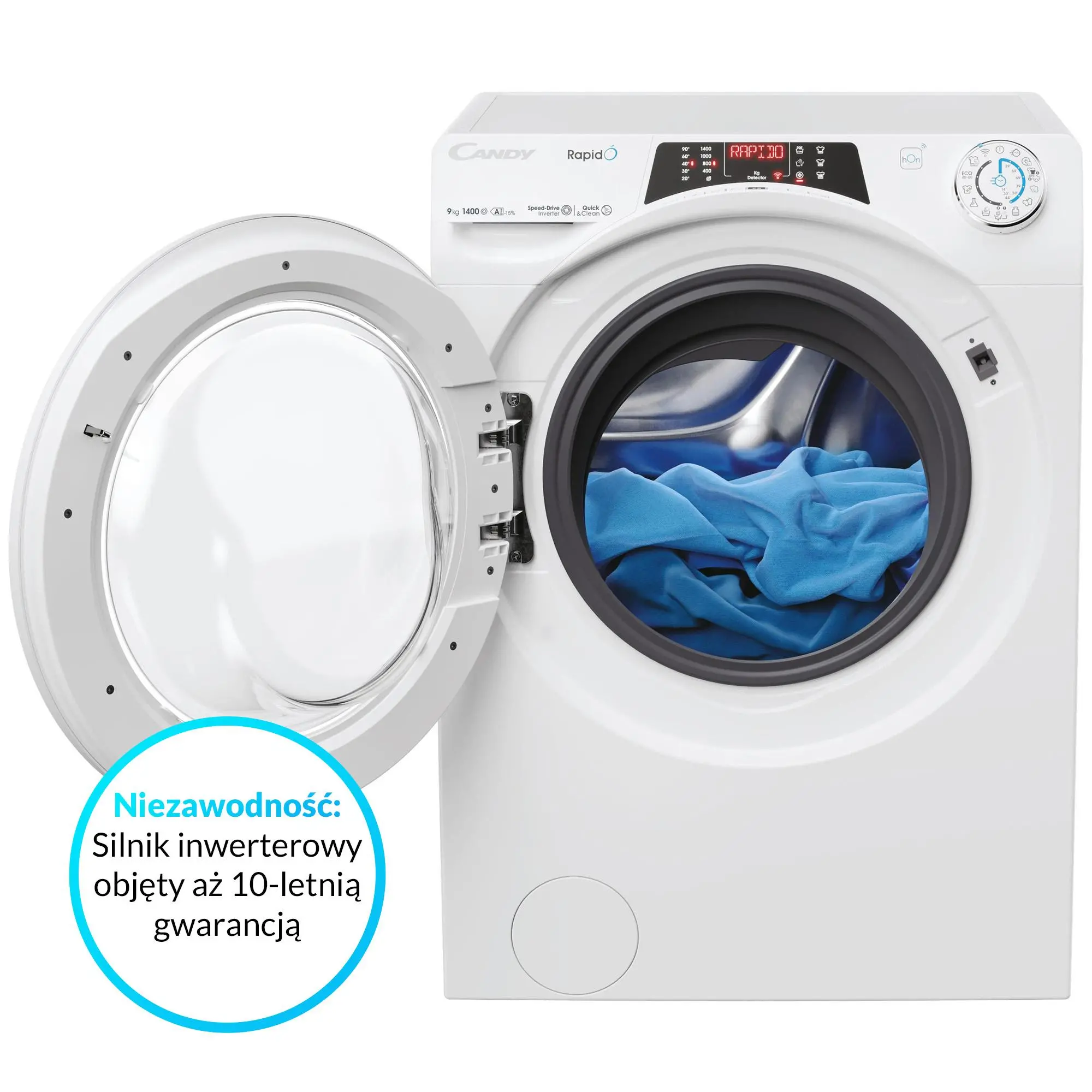 Pralka Candy RapidO RO 496DWM7/1-S Slim 9kg 1400 obr/min Zdalne sterowanie