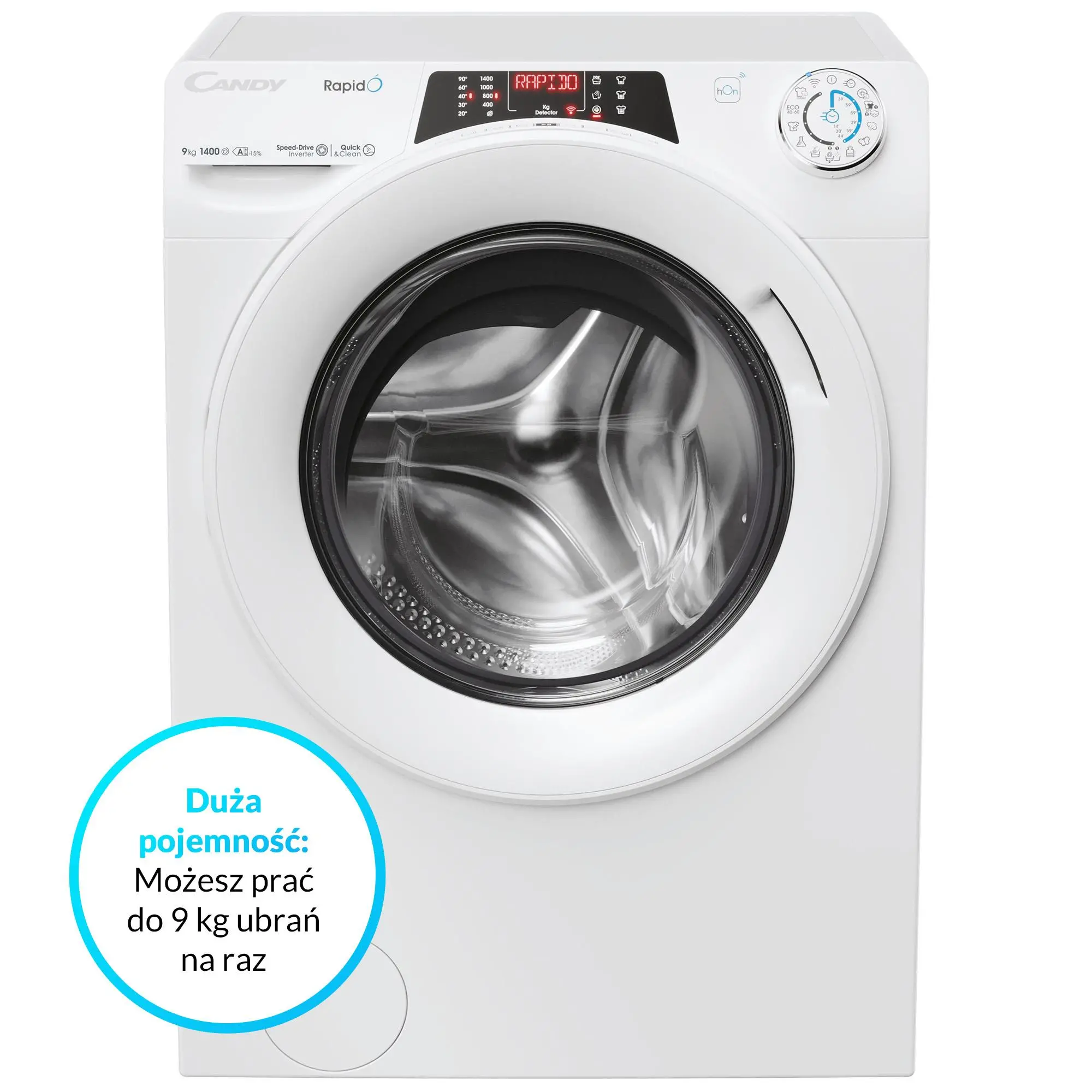 Pralka Candy RapidO RO 496DWM7/1-S Slim 9kg 1400 obr/min Zdalne sterowanie