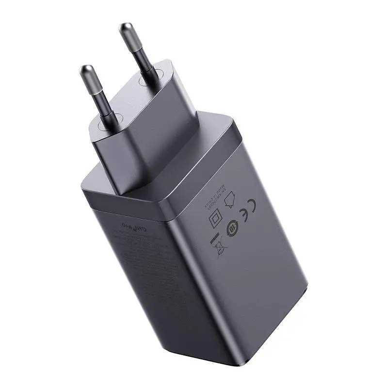 Ładowarka sieciowa Baseus GaN5 2x USB-C + USB 65W + kabel 1m Szary