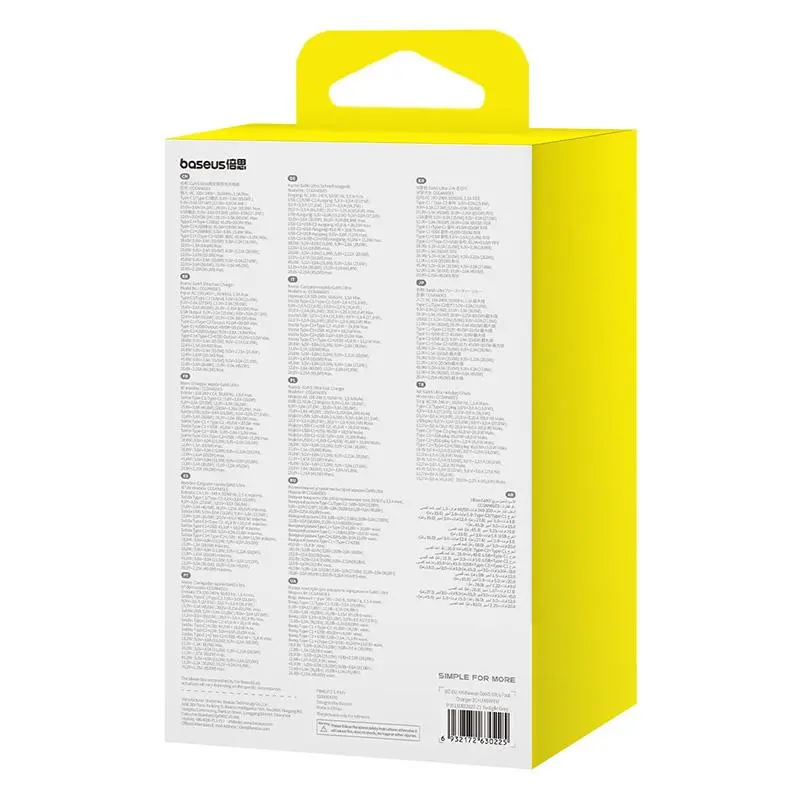Ładowarka sieciowa Baseus GaN5 2x USB-C + USB 65W + kabel 1m Szary