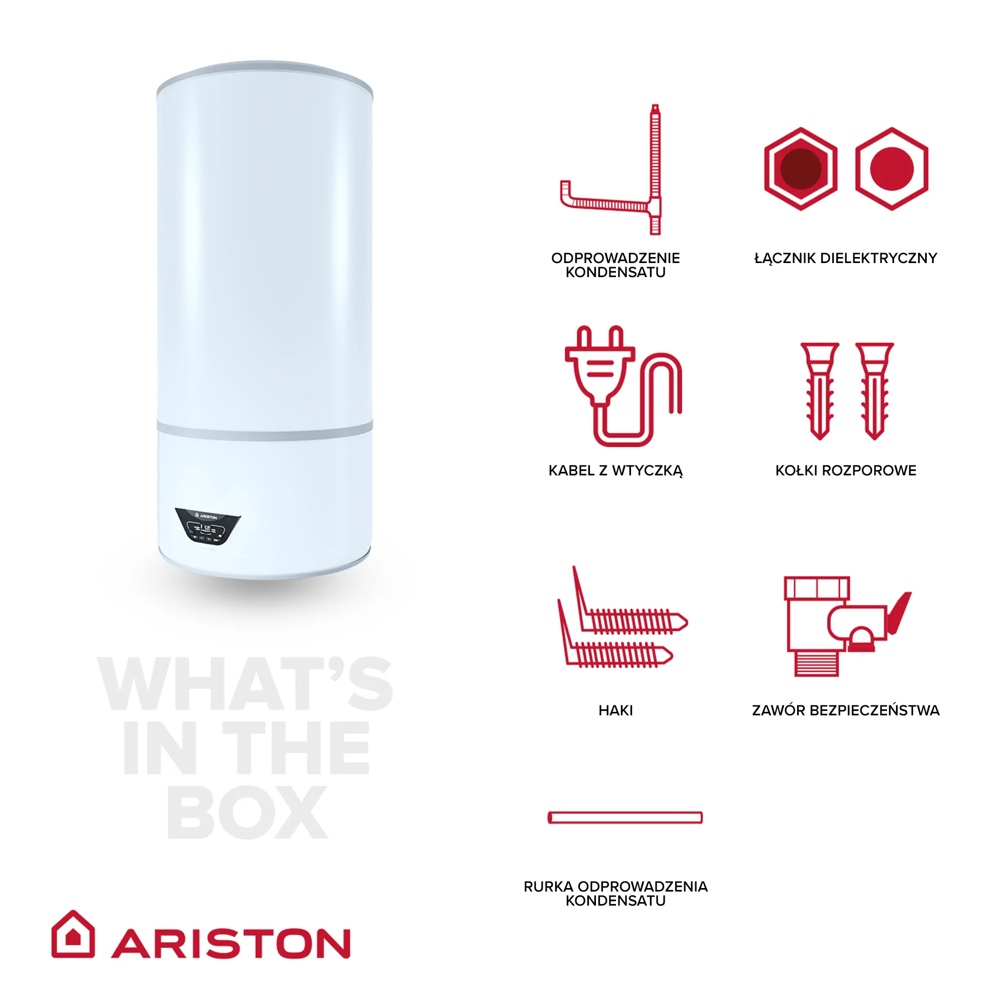 Bojler elektryczny Ariston Lydos Hybrid Wi-Fi 80 V 3629064 1,2kW 8 barów 49dB