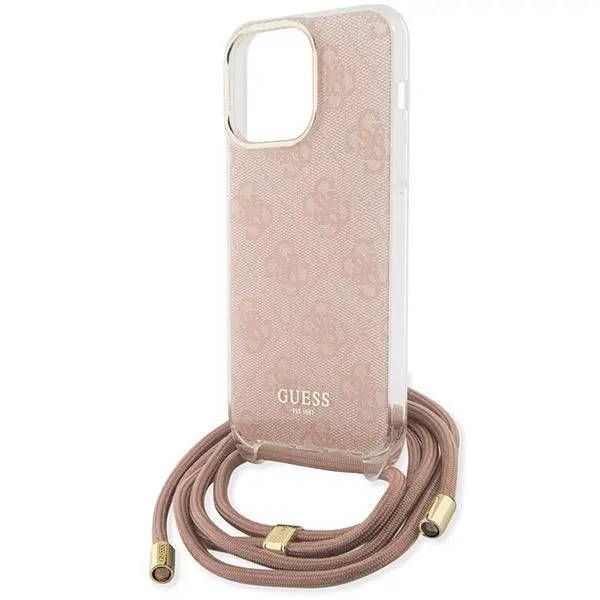 Etui Guess Crossbody Cord 4G Print GUHCP15XHC4SEP do iPhone 15 Pro Max Różowy