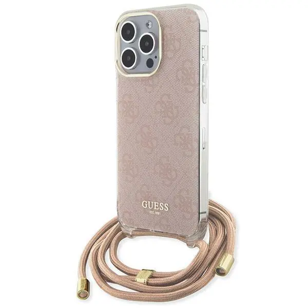 Etui Guess Crossbody Cord 4G Print GUHCP15XHC4SEP do iPhone 15 Pro Max Różowy