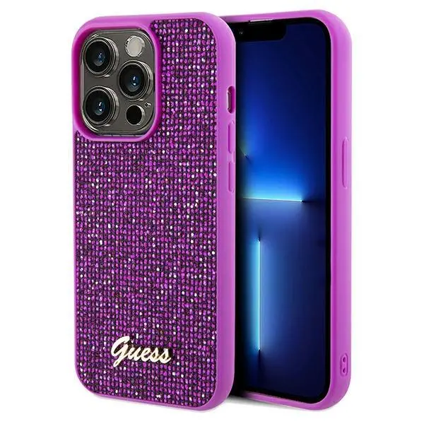 Etui Guess Disco Metal Script GUHCP14LPMSDGSF do iPhone 14 Pro Różowy