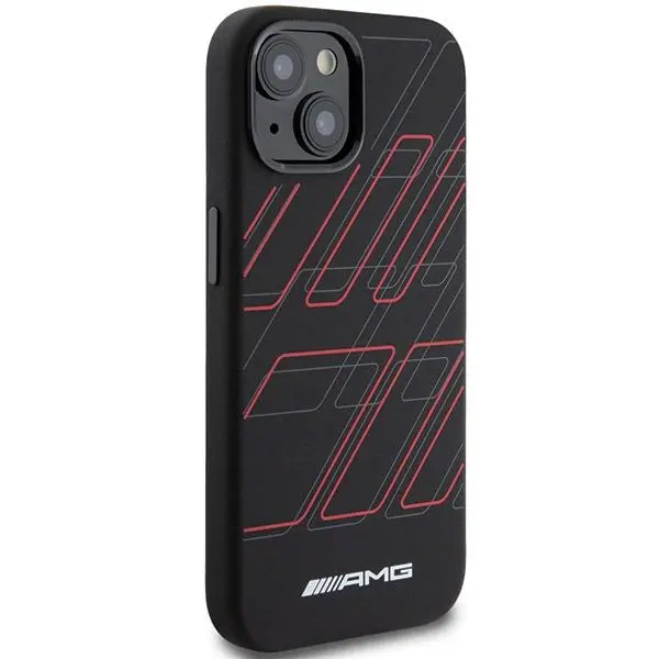 Etui Mercedes-Benz Silicone Large Rhombuses Pattern MagSafe AMHMP15S23SSPK do iPhone 15/14/13 Czarny