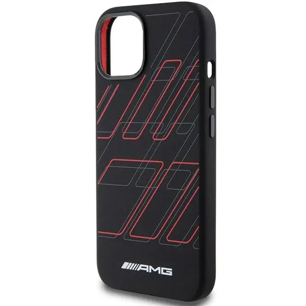 Etui Mercedes-Benz Silicone Large Rhombuses Pattern MagSafe AMHMP15S23SSPK do iPhone 15/14/13 Czarny