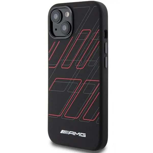 Etui Mercedes-Benz Silicone Large Rhombuses Pattern MagSafe AMHMP15S23SSPK do iPhone 15/14/13 Czarny