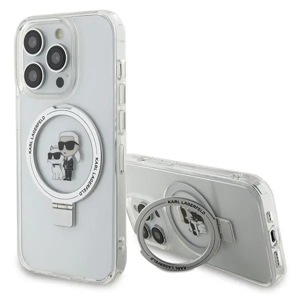 Etui Karl Lagerfeld Ring Stand Karl&Choupettte MagSafe KLHMP13XHMRSKCH do iPhone 13 Pro Max Biały