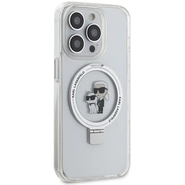 Etui Karl Lagerfeld Ring Stand Karl&Choupettte MagSafe KLHMP13XHMRSKCH do iPhone 13 Pro Max Biały
