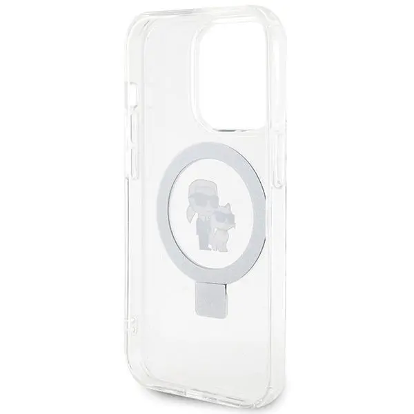 Etui Karl Lagerfeld Ring Stand Karl&Choupettte MagSafe KLHMP13XHMRSKCH do iPhone 13 Pro Max Biały