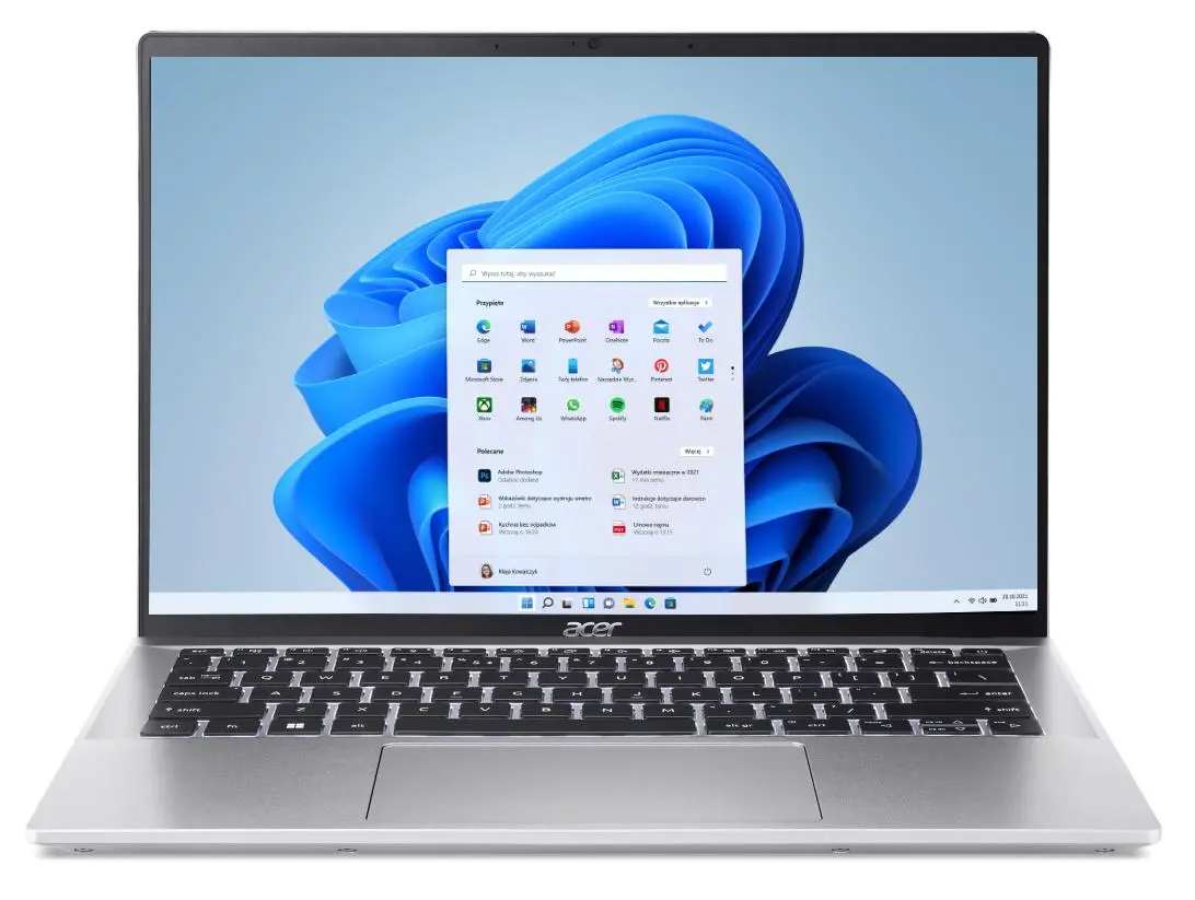 Laptop Acer Swift Go 14 SFG14-72-569V OLED 14" Ultra 5 125H 16GB RAM 512GB Dysk SSD Win11 Srebrny Funkcje AI