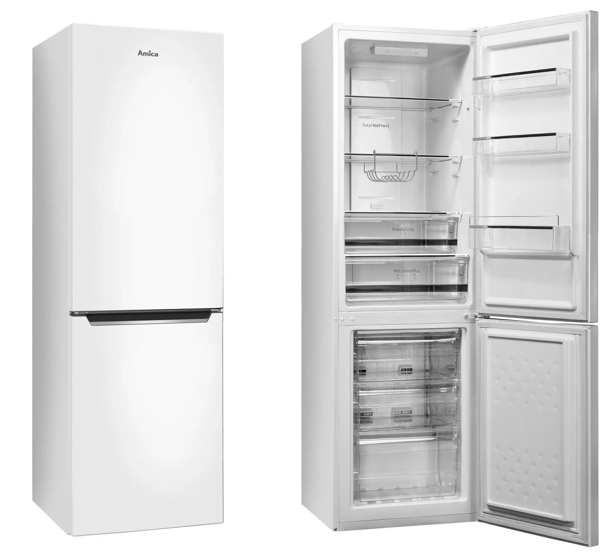 Lodówka Amica FK2695.4FT(E) Pełny No Frost 170cm Komora świeżości Biały