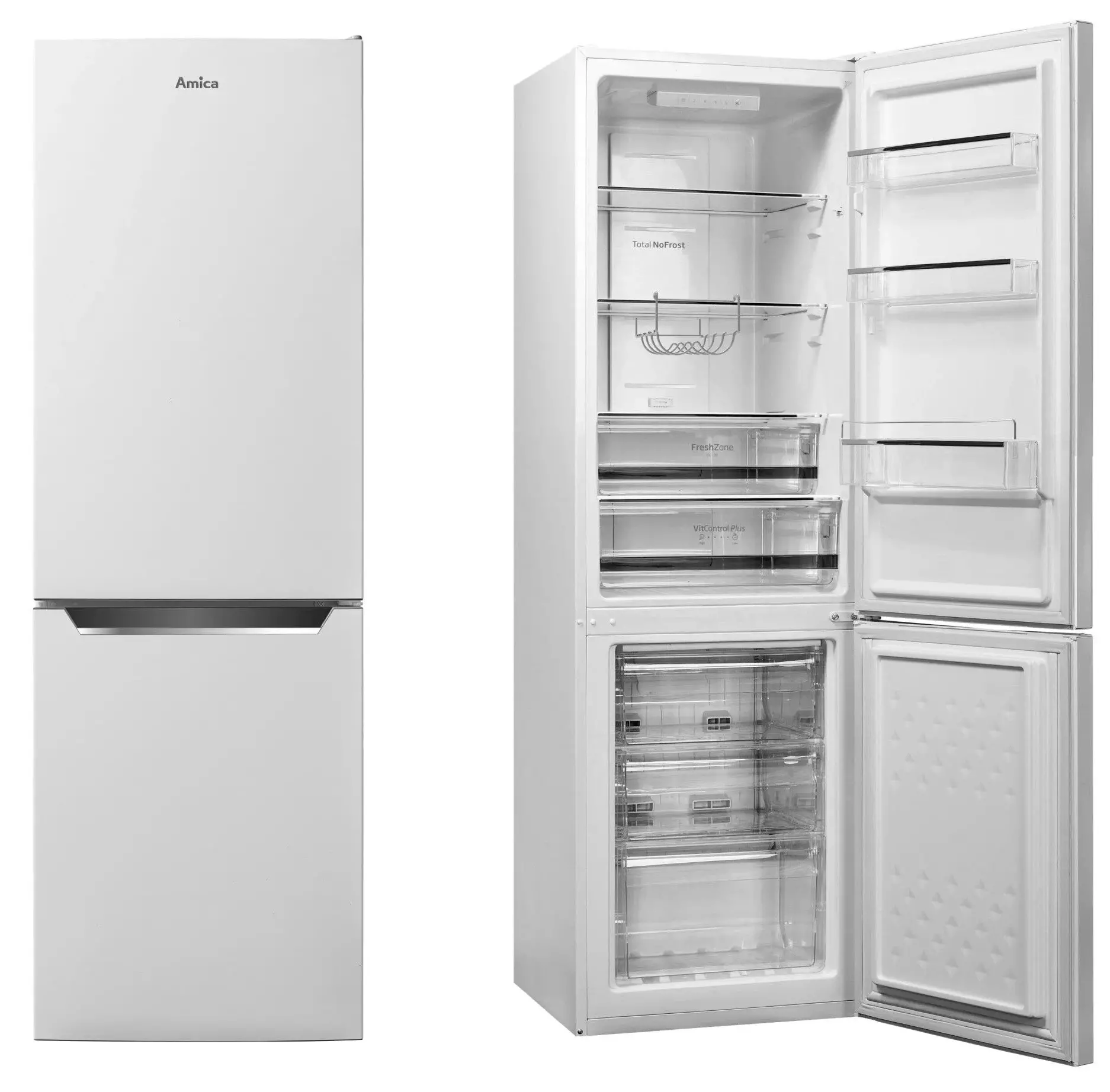 Lodówka Amica FK2695.4FT(E) Pełny No Frost 170cm Komora świeżości Biały