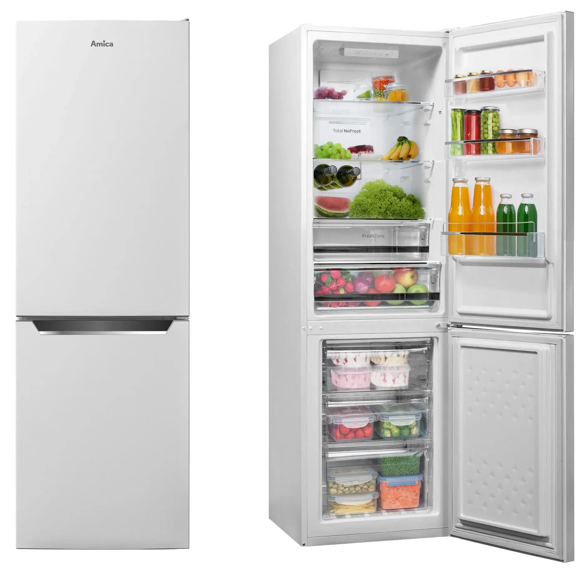 Lodówka Amica FK2695.4FT(E) Pełny No Frost 170cm Komora świeżości Biały