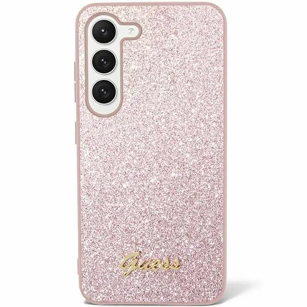 Etui Guess Glitter Script GUHCS24MHGGSHP do Samsung Galaxy S24+ Różowy