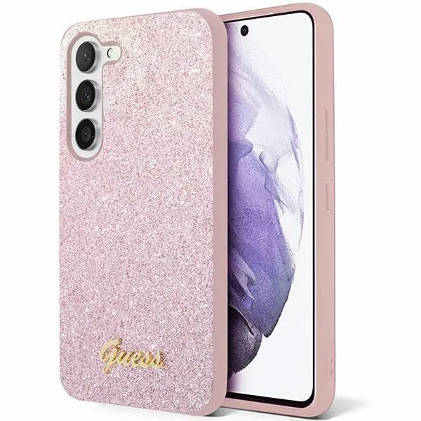 Etui Guess Glitter Script GUHCS24MHGGSHP do Samsung Galaxy S24+ Różowy