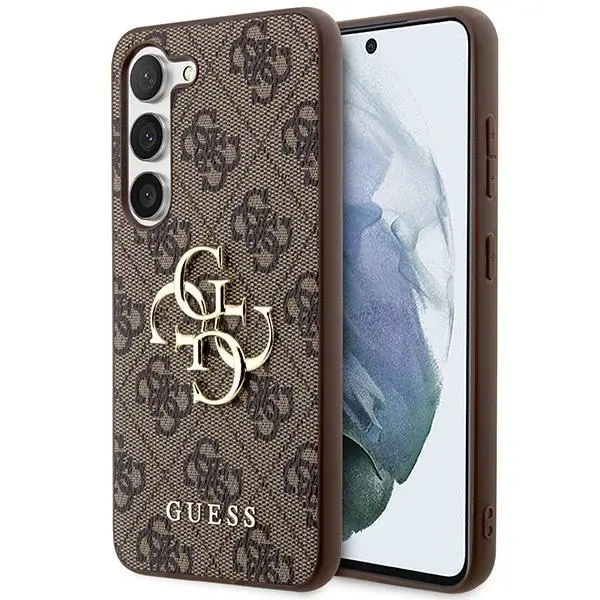 Guess 4G Big Metal Logo GUHCS24S4GMGBR do Samsung Galaxy S24 Brązowy