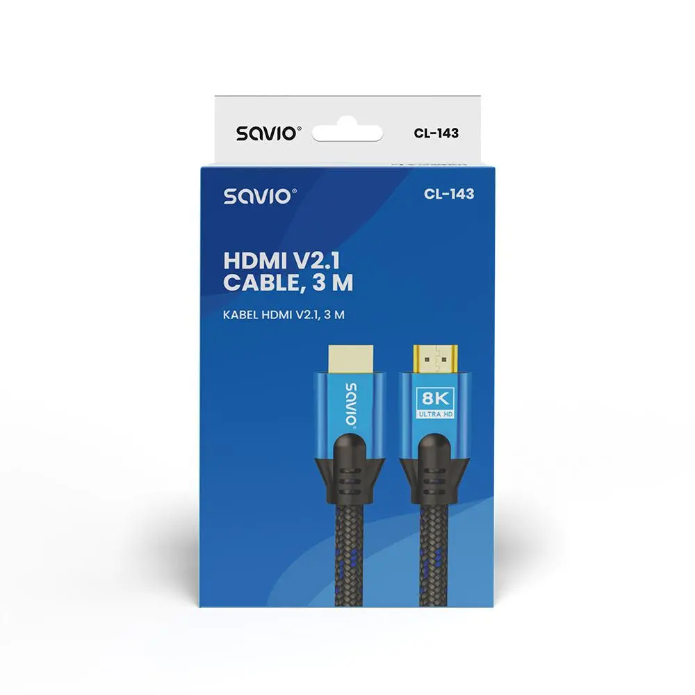 Kabel HDMI Savio CL-143 3m Niebieski