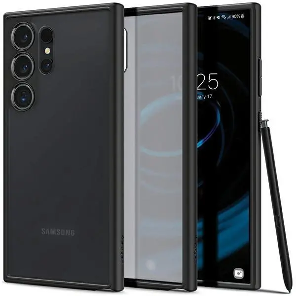 Etui Spigen Ultra Hybrid ACS07296 do Galaxy S24 Ultra Przezroczysty-Czarny