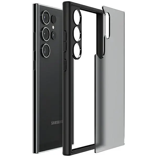 Etui Spigen Ultra Hybrid ACS07296 do Galaxy S24 Ultra Przezroczysty-Czarny