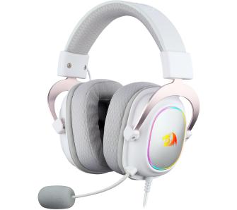 Słuchawki przewodowe z mikrofonem Redragon Zeus-X RGB H510-RGB -biały Nauszne Biało-Różowy