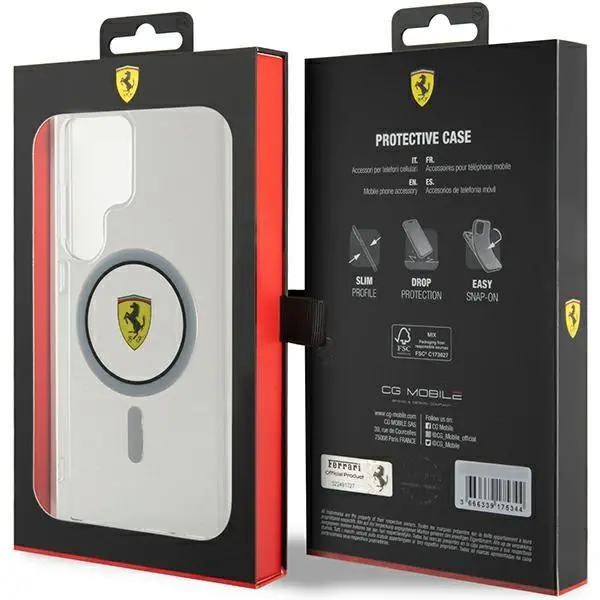 Etui Ferrari IML Transp Inner Circle Line MagSafe do Samsung Galaxy S24 Ultra Przezroczysty