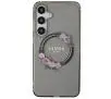 Etui Guess IML Flowers Wreath MagSafe do Samsung Galaxy S24+ Czarny
