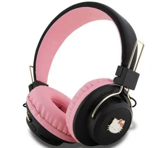 Słuchawki bezprzewodowe Hello Kitty HKBH9KHLMP Metal Logo Round Shape Nauszne Bluetooth 5.3 Różowy