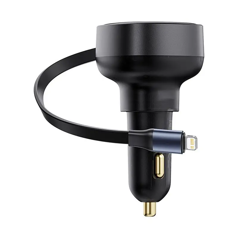 Ładowarka samochodowa Baseus Enjoyment Pro z kablem lightning USB-C 55W Czarny