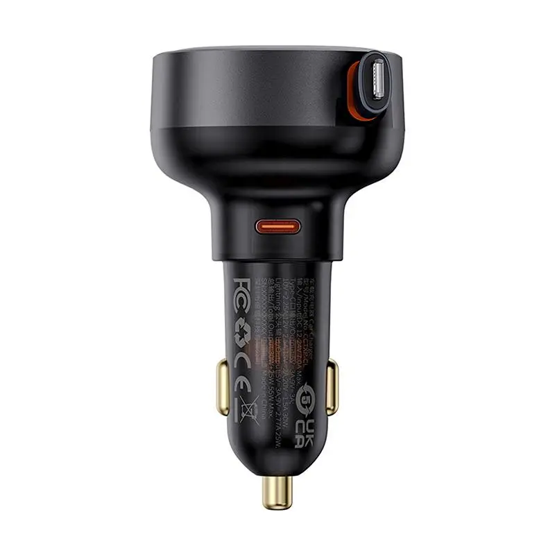 Ładowarka samochodowa Baseus Enjoyment Pro z kablem lightning USB-C 55W Czarny