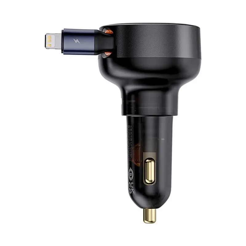 Ładowarka samochodowa Baseus Enjoyment Pro z kablem lightning USB-C 55W Czarny