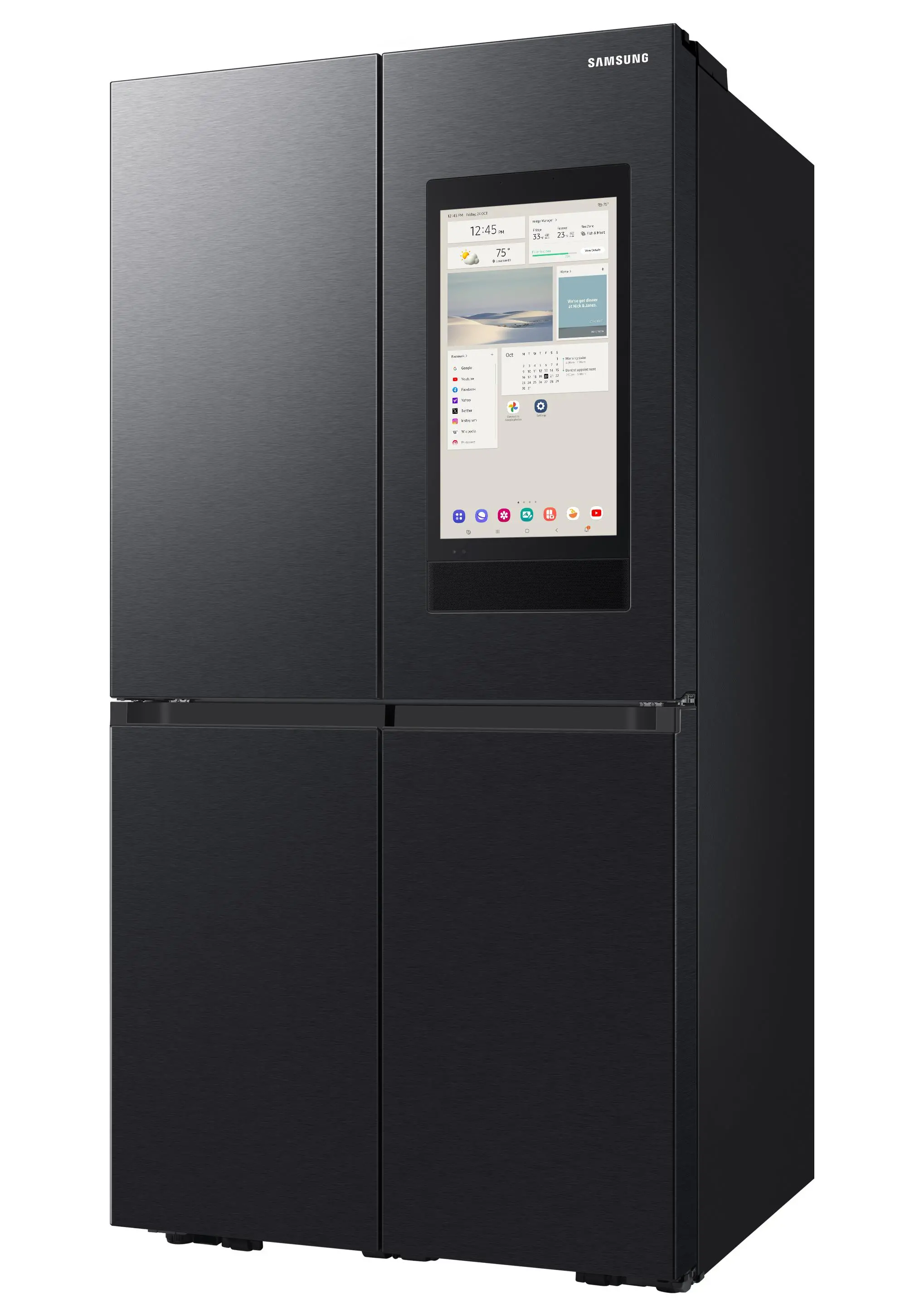 Lodówka Samsung Family Hub RF65DG9H0EB1 Pełny No Frost 183cm Dystrybutor wody Kostkarka automatyczna Zdalne sterowanie Grafitowy