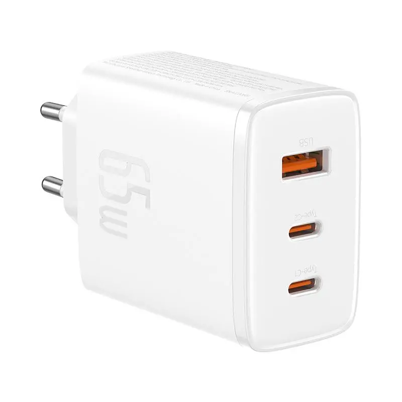 Ładowarka sieciowa Baseus OS-Cube Pro 2xUSB-C + USB 65W Biały