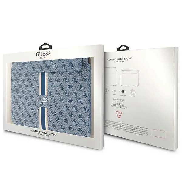 Etui na laptop Guess 4G Printed Stripes GUCS14P4RPSB 14" Niebieski