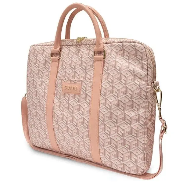 Torba na laptopa Guess GCube Stripes GUCB15HGCFSEP 16" Różowy