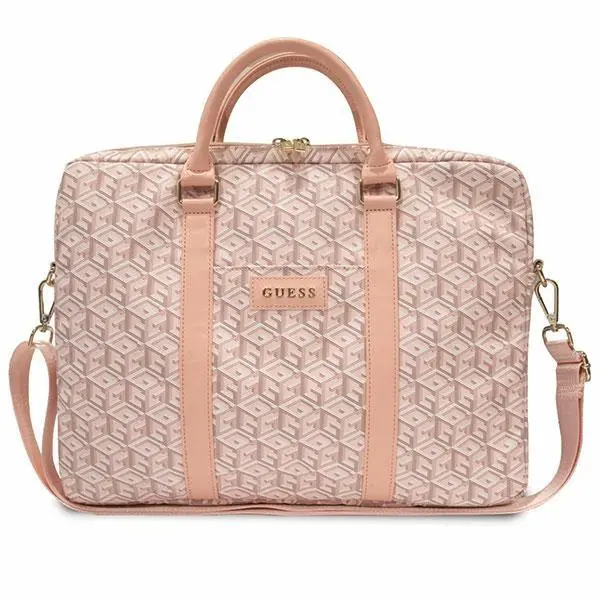 Torba na laptopa Guess GCube Stripes GUCB15HGCFSEP 16" Różowy