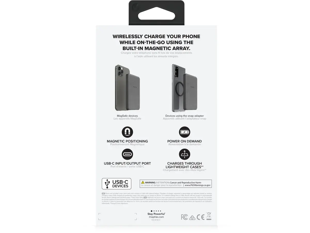 Powerbank Mophie Snap+ Powerstation Juice Pack Mini 5000mAh 10W MagSafe Czarny