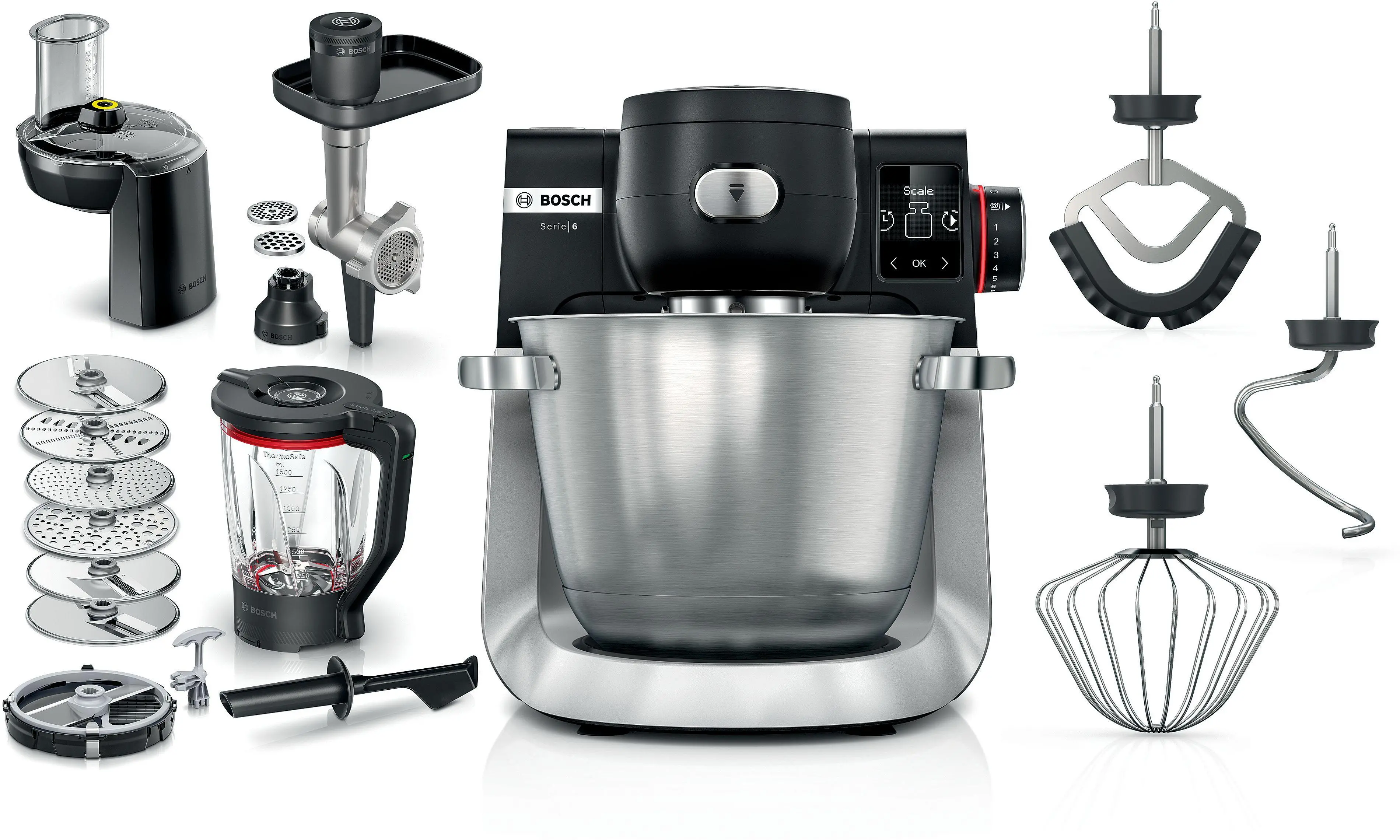 Robot planetarny Bosch MUMS6ZS3CC 1600W Maszynka do mielenia Rozdrabniacz Przystawka do krojenia w kostkę Blender kielichowy