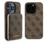 Guess Zestaw do iPhone 15 Pro + Powerbank 5000mAh MagSafe 4G Metal Logo Brązowy