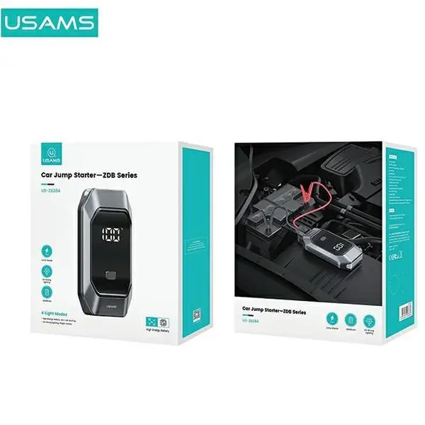 Powerbank USAMS ZB284ZDB01 Jumpstarter 8000mAh 15W 500A Wbudowana latarka Czarny