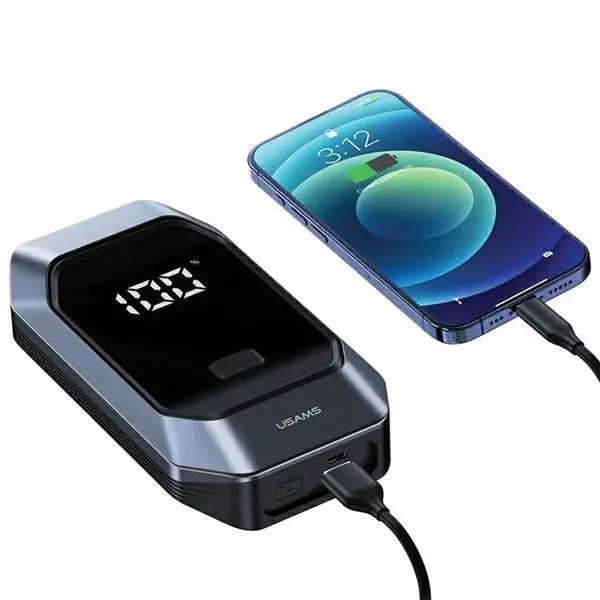 Powerbank USAMS ZB284ZDB01 Jumpstarter 8000mAh 15W 500A Wbudowana latarka Czarny