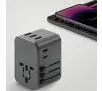 Ładowarka sieciowa Energea 3xUSB+2xUSB-C PD-PPS-QC 3.0 35.5W 3A2C 4w1 US/UA/EU/UK Travelworld Szary