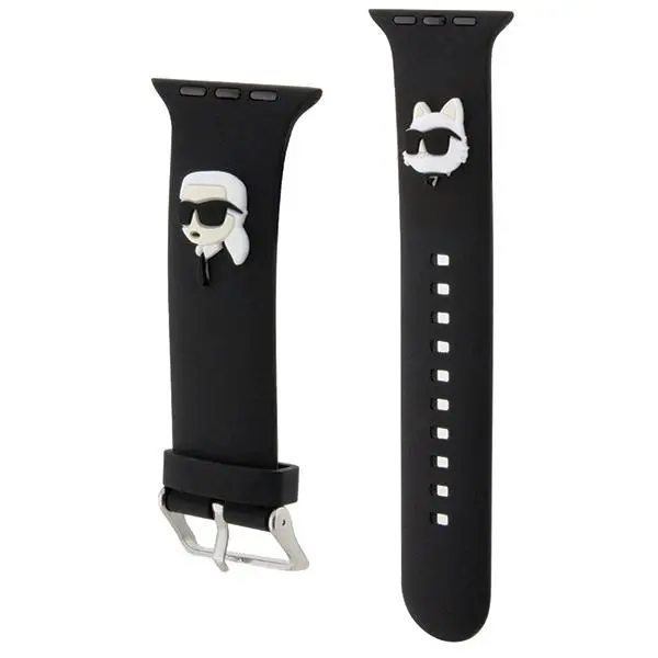 Pasek Karl Lagerfeld do Watch 38/40/41mm strap 3D Rubber Karl&Choupette Heads Czarny