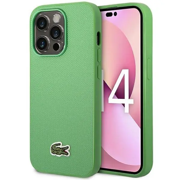 Etui Lacoste Iconic Petit Pique MagSafe do iPhone 14 Pro Zielony