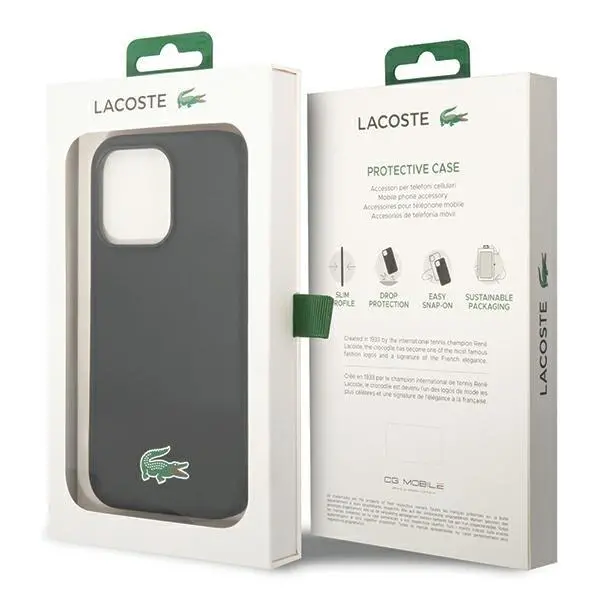 Etui Lacoste Silicone MagSafe do iPhone 15 Pro Max Czarny