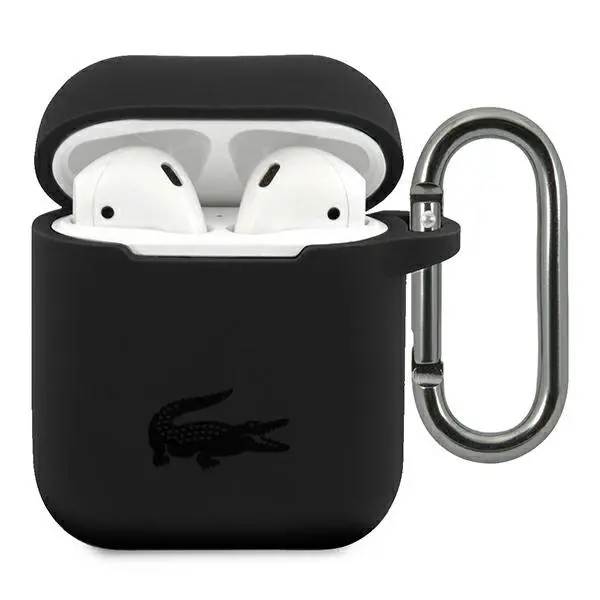 Etui na słuchawki Lacoste LCA2SK Case Silicone  do AirPods 1/2 Czarny