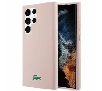 Etui Lacoste LCHCS23LSLOLP Hardcase Silicone do Samsung Galaxy S23 Ultra Jasnoróżowy