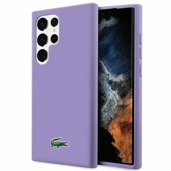 Lacoste LCHCS23LSLOU Hardcase Silicone do Samsung Galaxy S23 Ultra Fioletowy